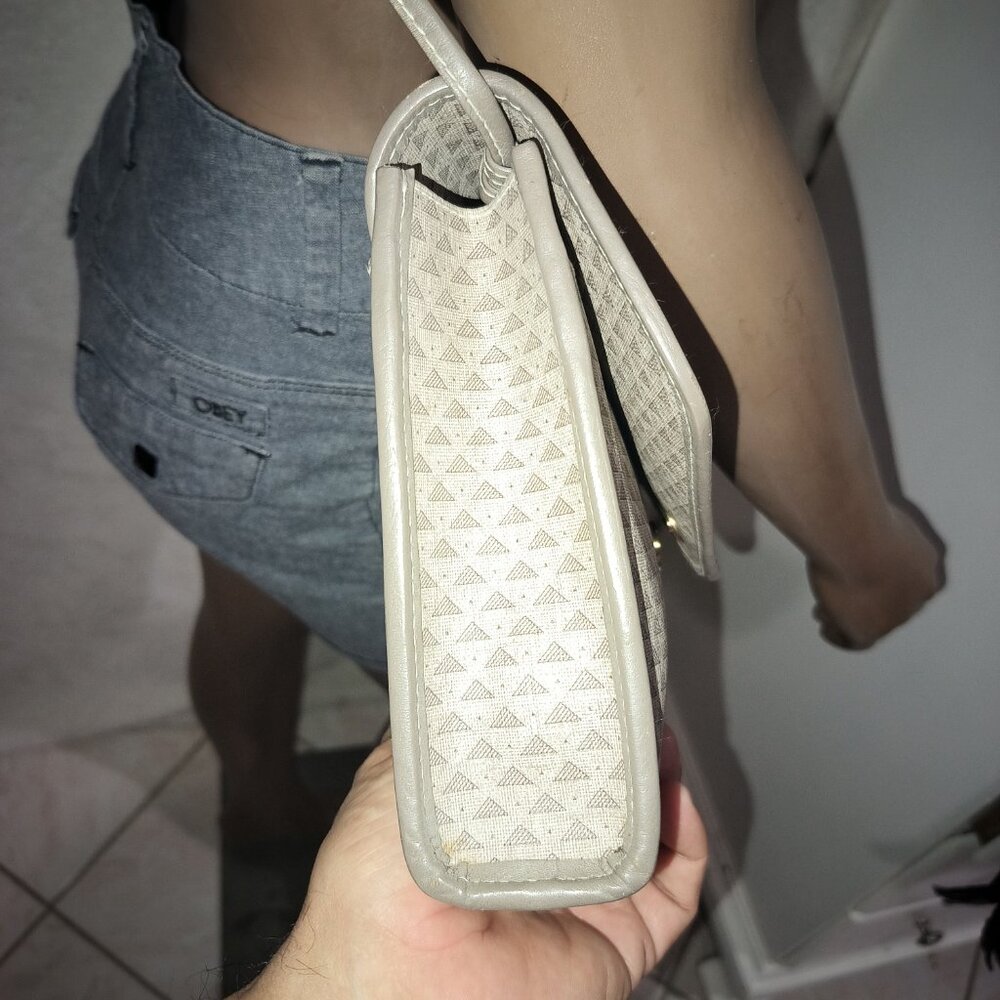 Liz Claiborne Beige and Taupe Leather Crossbody Bag, EUC - Picture 9 of 16